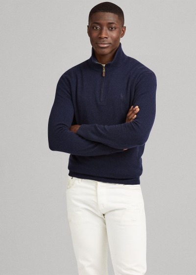 Sueter Polo Ralph Lauren Hombre Azules - Merino Quarter-Zip - BYOCW0937